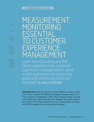 Customer Experience Analytics




                  Measurement,
                  Monitoring
         home




          ...