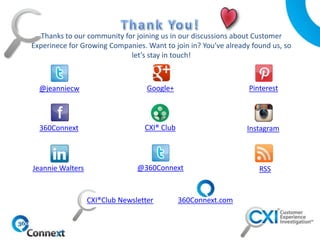CXI®Club Newsletter
Thanks to our community for joining us in our discussions about Customer
Experinece for Growing Compan...