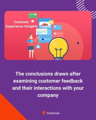 The conclusions drawn after
examining customer feedback
and their interactions with your
company
 