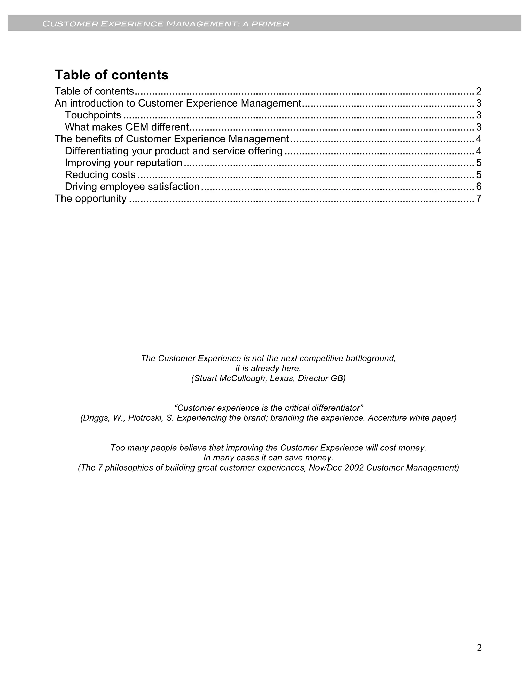 An introduction to Customer Experience Management | PDF