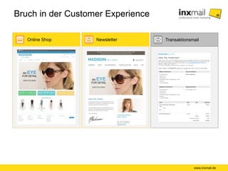 Bruch in der Customer Experience
www.inxmail.de
Newsletter TransaktionsmailOnline Shop
 