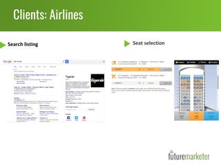 Clients: Airlines
Search listing Seat selection
 