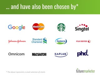 … and have also been chosen by*
* The above represents a small selection of clients
 