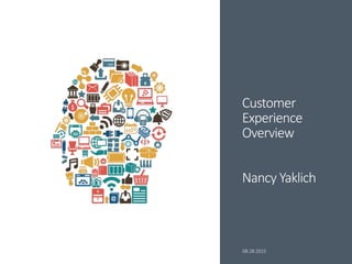 Customer
Experience
Overview
Nancy Yaklich
08.28.2015
 