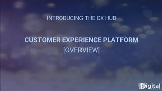 CUSTOMER EXPERIENCE PLATFORM
[OVERVIEW]
INTRODUCING THE CX HUB
 