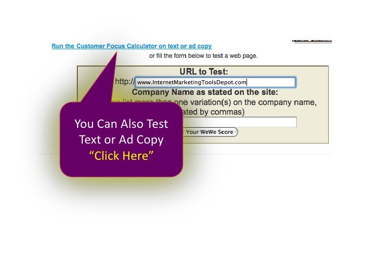 Customer focus calculator (future now)