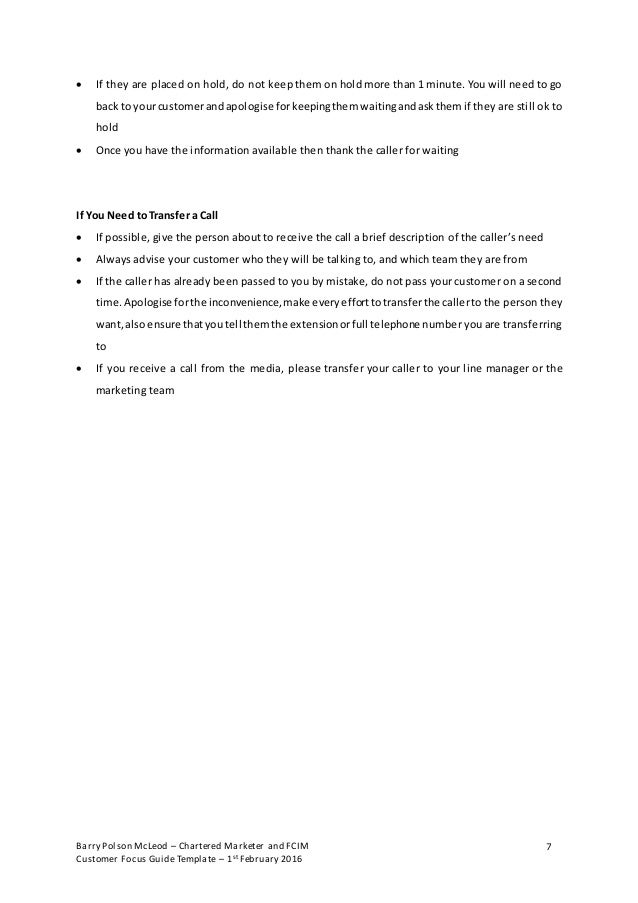 customer call back template