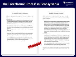 The Foreclosure Process in Pennsylvania HANDOUT 