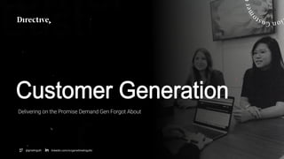 Delivering on the Promise Demand Gen Forgot About
linkedin.com/in/garrettmehrguth/
@gmehrguth
 