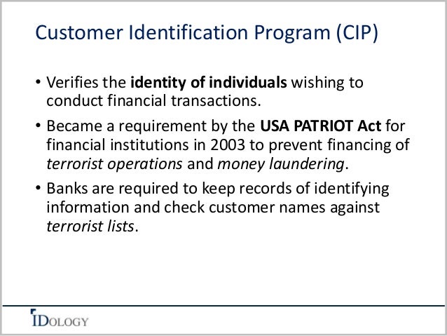 Customer Identification Program: The Old Way and the More Secure Way