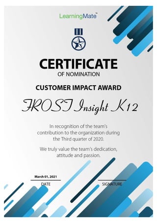 Customer Impact Team Award - Learningmate