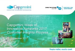 Capgemini Week of
Innovation Networks 2017
Customer Insights Prozess
28. September 2017
 
