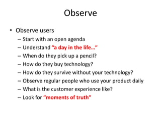 Observe Customer Customer Interviews and Discovery | PPTX