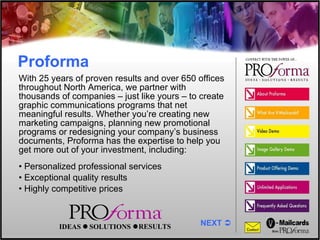 Proforma ,[object Object],[object Object],[object Object],[object Object],IDEAS   SOLUTIONS    RESULTS 