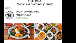 STUDI KASUS
Menyusun customer journey
RUMAH MAKAN PADANG
“SEDAP SELALU”
GOES DIGITAL
Contoh
 