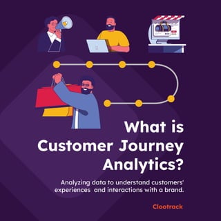 What is
Customer Journey
Analytics?
Analyzing data to understand customers'
experiences and interactions with a brand.
Clootrack
 