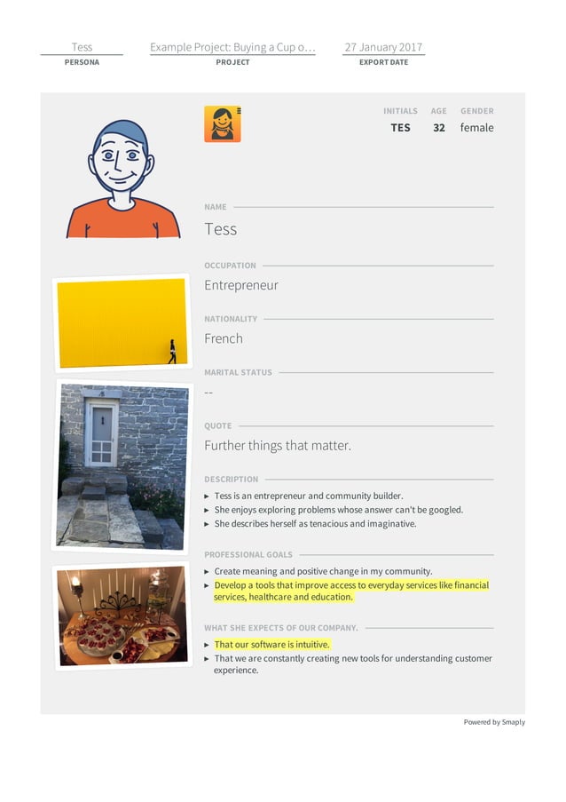 Example persona (Smaply template) | PDF