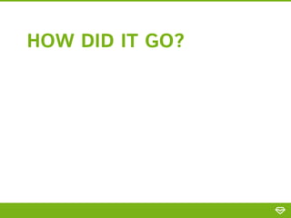 HOW DID IT GO?
 