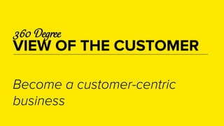 360 Degree  
VIEW OF THE CUSTOMER
Become a customer-centric
business
 