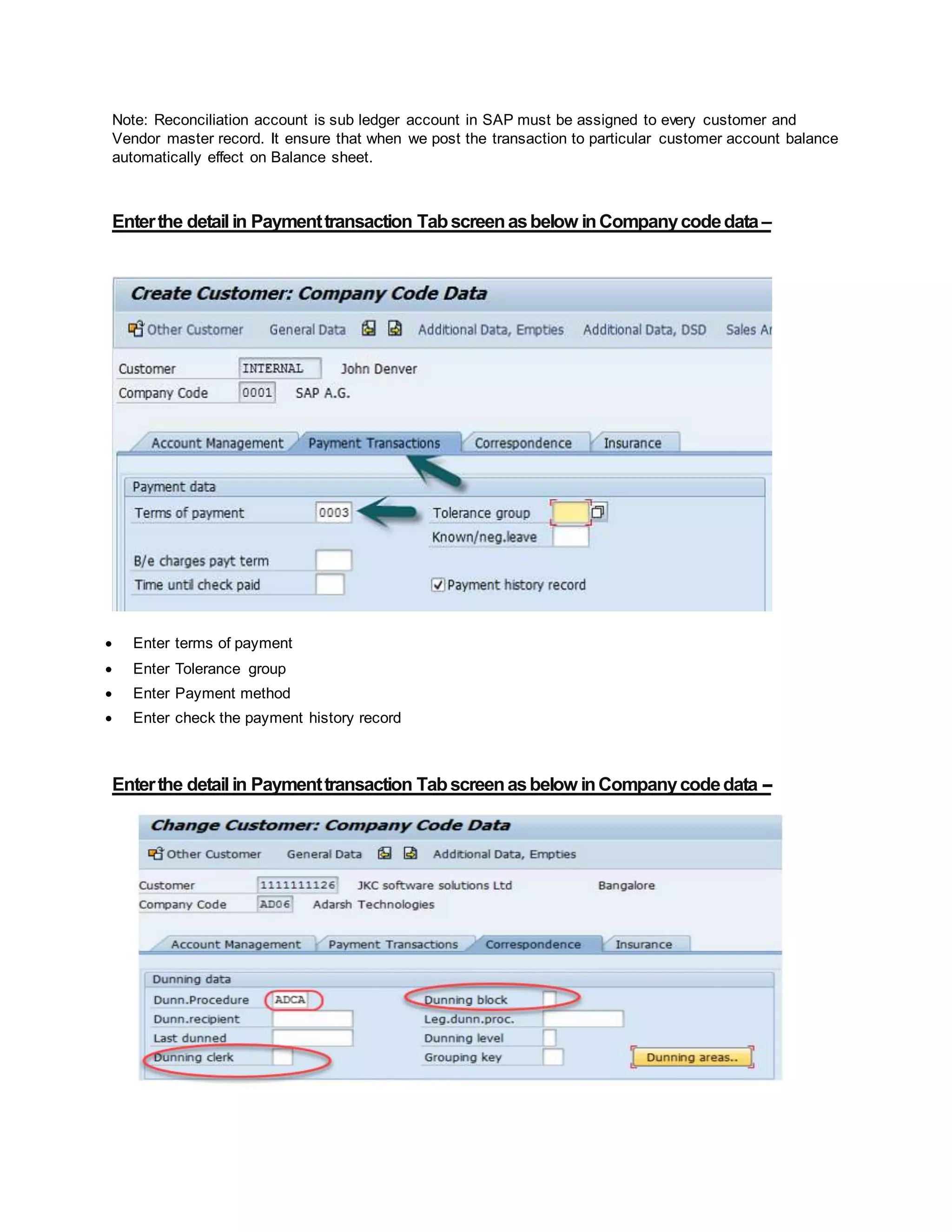 Customer master Data | DOCX