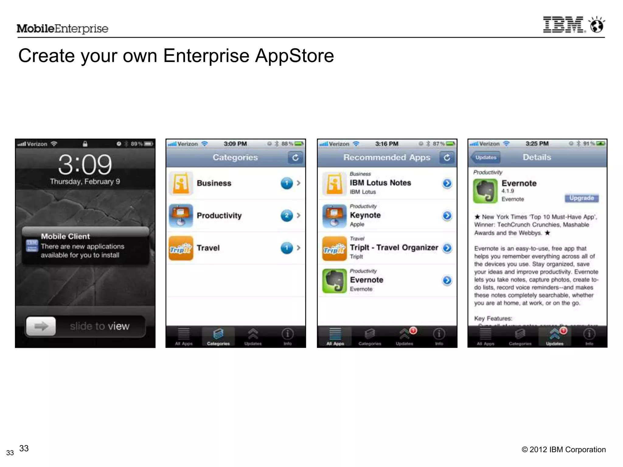 © 2012 IBM Corporation33
Create your own Enterprise AppStore
33
 