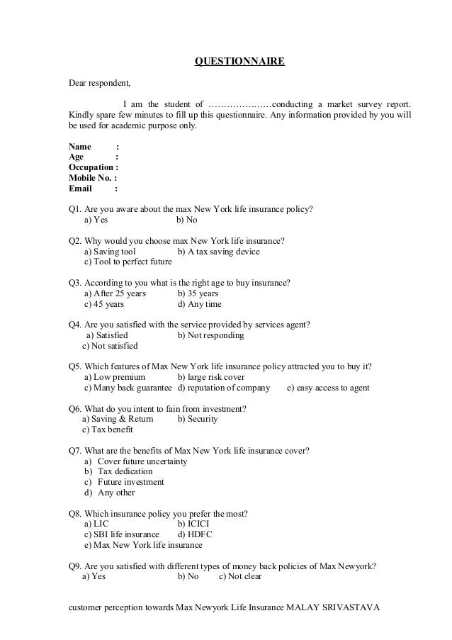 business survey examples