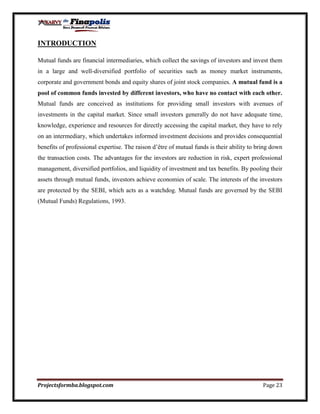 Customer perception towards mutual funds