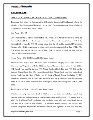 Customer perception towards mutual funds