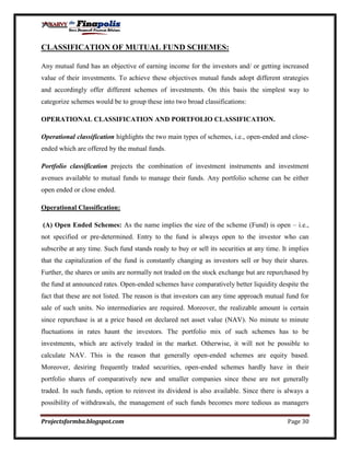 Customer perception towards mutual funds