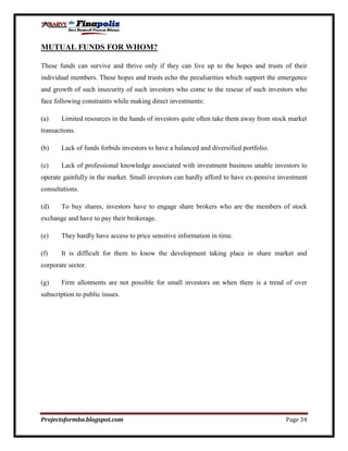 Customer perception towards mutual funds