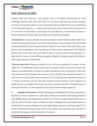 Customer perception towards mutual funds