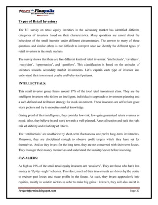 Customer perception towards mutual funds