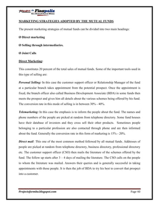 Customer perception towards mutual funds