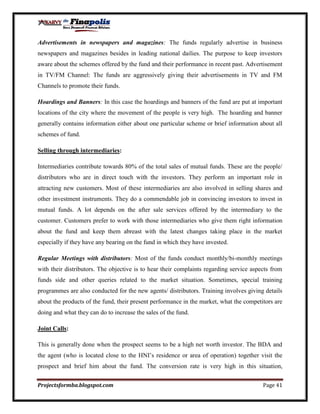 Customer perception towards mutual funds