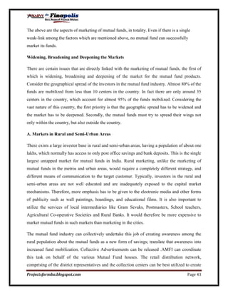 Customer perception towards mutual funds