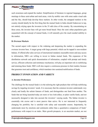 Customer perception towards mutual funds