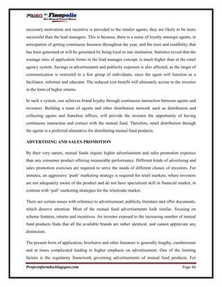 Customer perception towards mutual funds