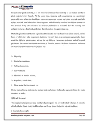Customer perception towards mutual funds