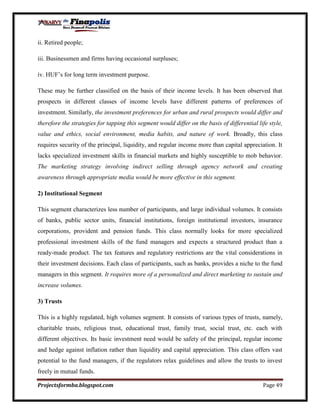 Customer perception towards mutual funds
