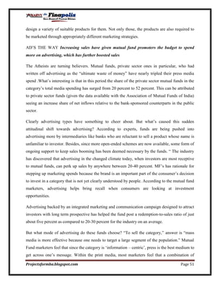 Customer perception towards mutual funds