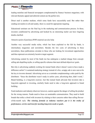 Customer perception towards mutual funds