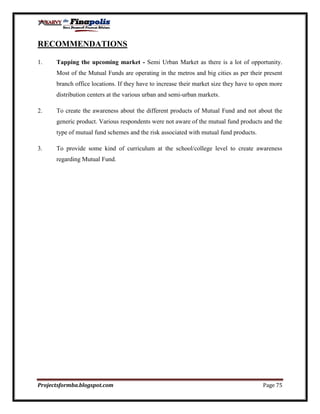 Customer perception towards mutual funds