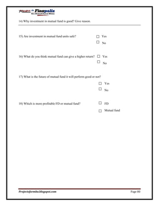 Customer perception towards mutual funds
