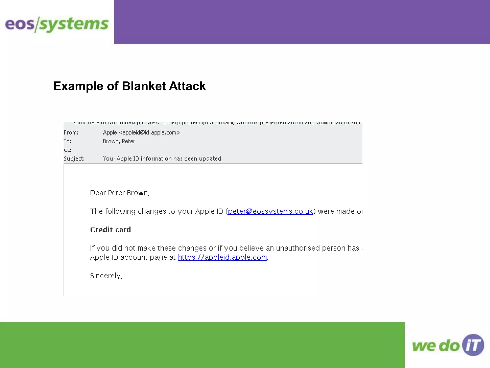 Example of Blanket Attack
 