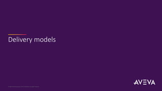 Delivery models
© 2023 AVEVA Group plc and its subsidiaries. All rights reserved.
 