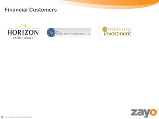 Financial Customers




27 | Proprietary and Confidential
 