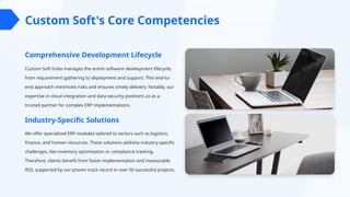 Custom ERP Software Development Solutions by Custom Soft India | PPTX
