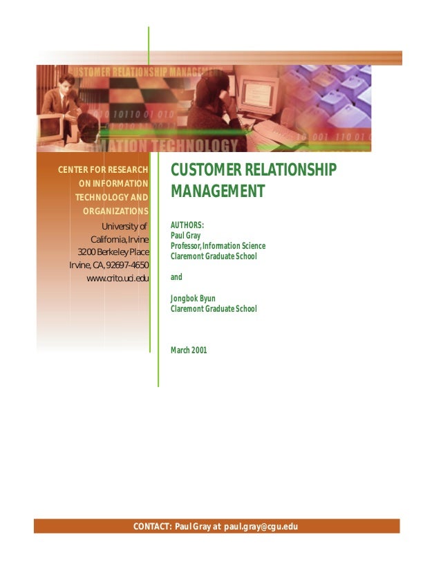 A research paper on customer relationship management