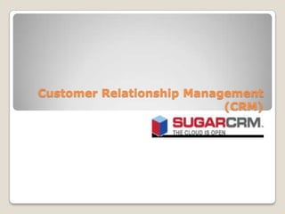 Customer Relationship Management (CRM) 
