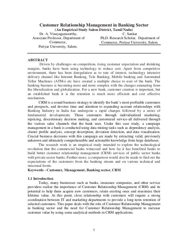 thesis customer relationship management banking sector Customer relationship management - research for customer relationship management in the banking sector of the dissertation or thesis to be its. thesis customer relationship management banking sector Customer relationship management - research for customer relationship management in the banking sector of the dissertation or thesis to be its.